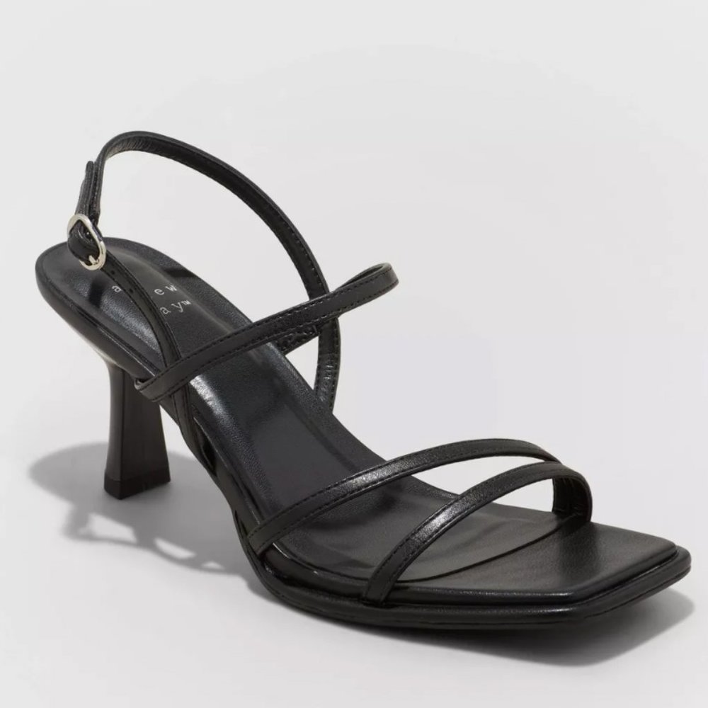 A New Day Dottie Strappy Black Heels Size 7